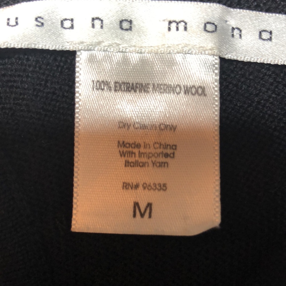 Susana Monaco Womens Black Extra Fine Merino Wool Sweater Dress - Picture 8 of 12